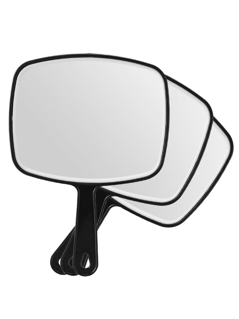 OMIRO Hand Mirror, Black Handheld Mirror with Handle, 6.6" W x 9.2" L, Pack of 3 - Image 1